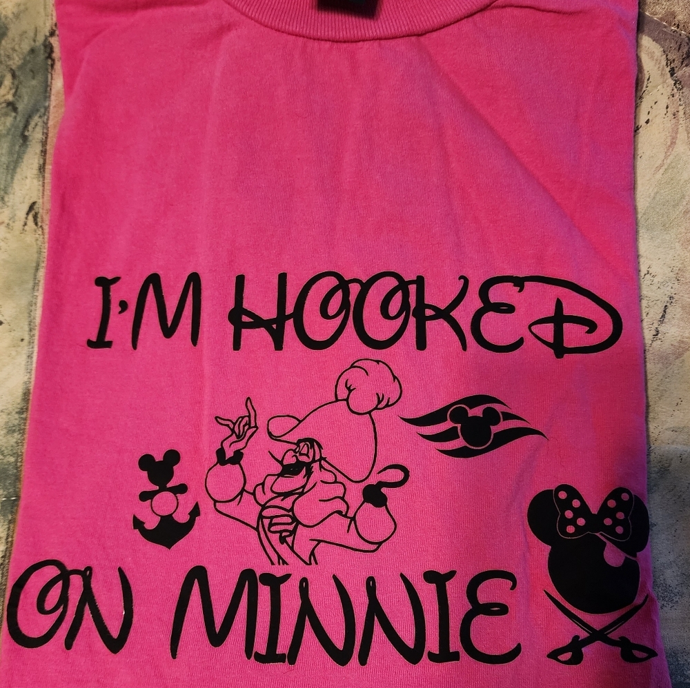 3X Hanes "I'm Jooked on Minnie" T-Shirt in Hot Pink